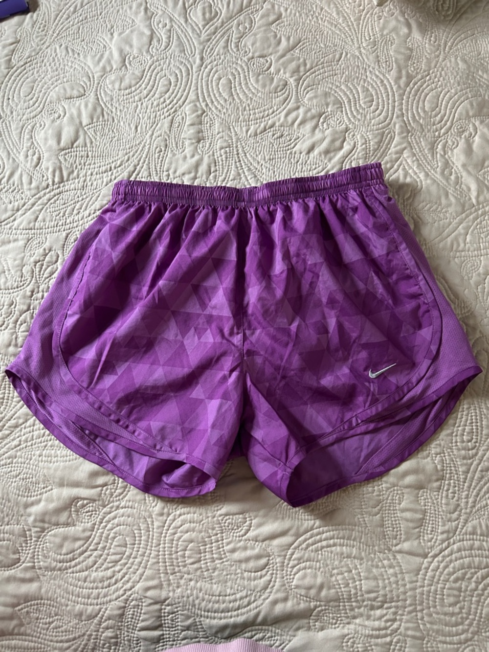 Nike Women's Violet Geometric Dri-FIT Running Shorts Size S